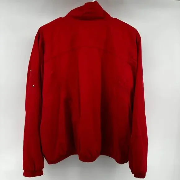 Vintage Kaelin Ski Jacket 80s Full Zip Crest Patch Zip Pockets Red Large